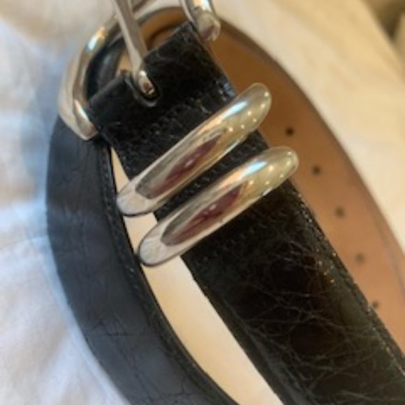 Nieman Marcus Genuine Crocodile Black Leather Belt. Size 34